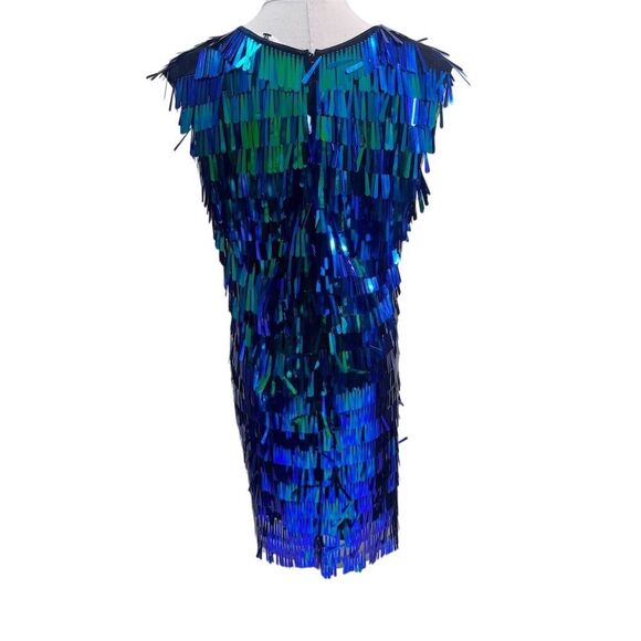 Stunning Sequin Mini Dress in Blue and Green - Picture 2 of 6